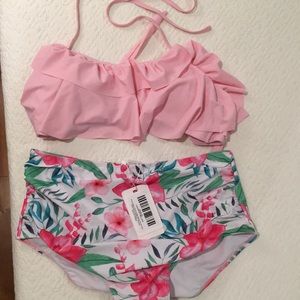 High waist two piece swimsuit